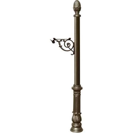 Grandoldgarden Support Bracket Post System with Ornate Base & Pineapple Finial Bronze GR2642736
